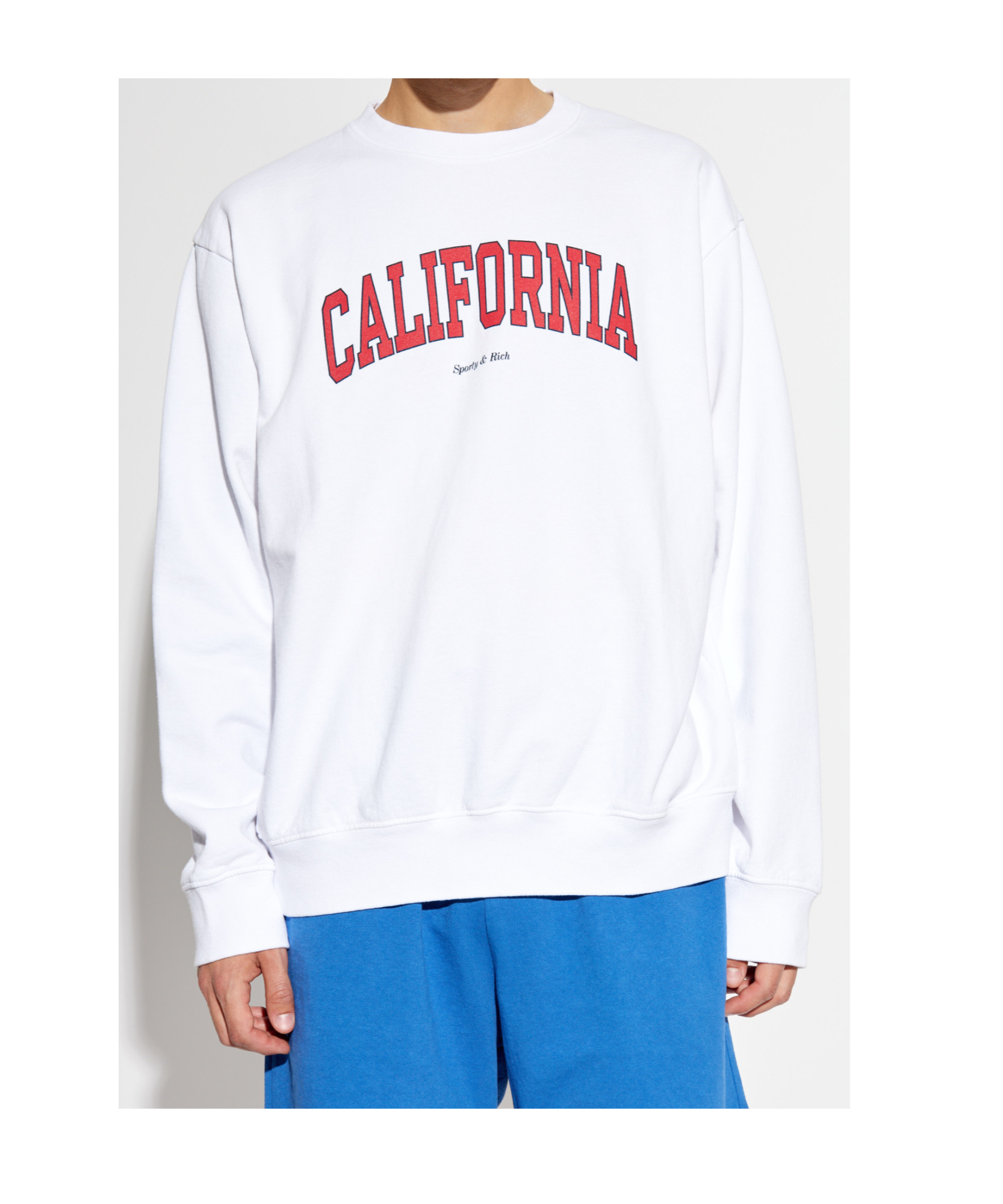 Sporty And Rich California Cotton Sweatshirt In White