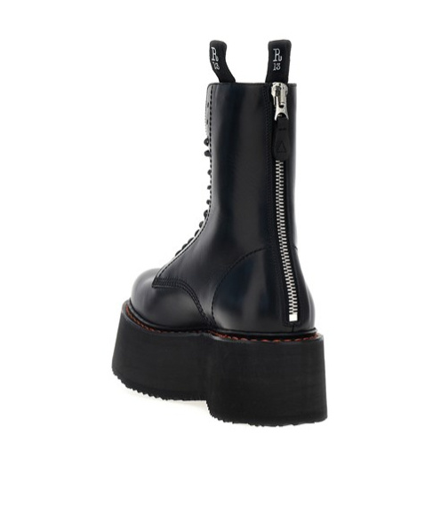R13 Double Stack Platform Boots In Black