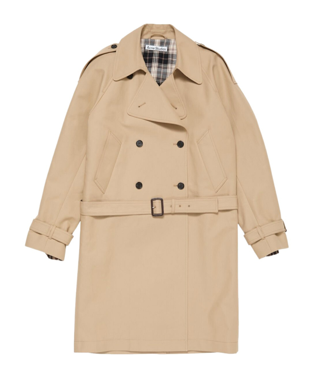 Acne Studios Double-breasted Belted Trench Coat In Brown