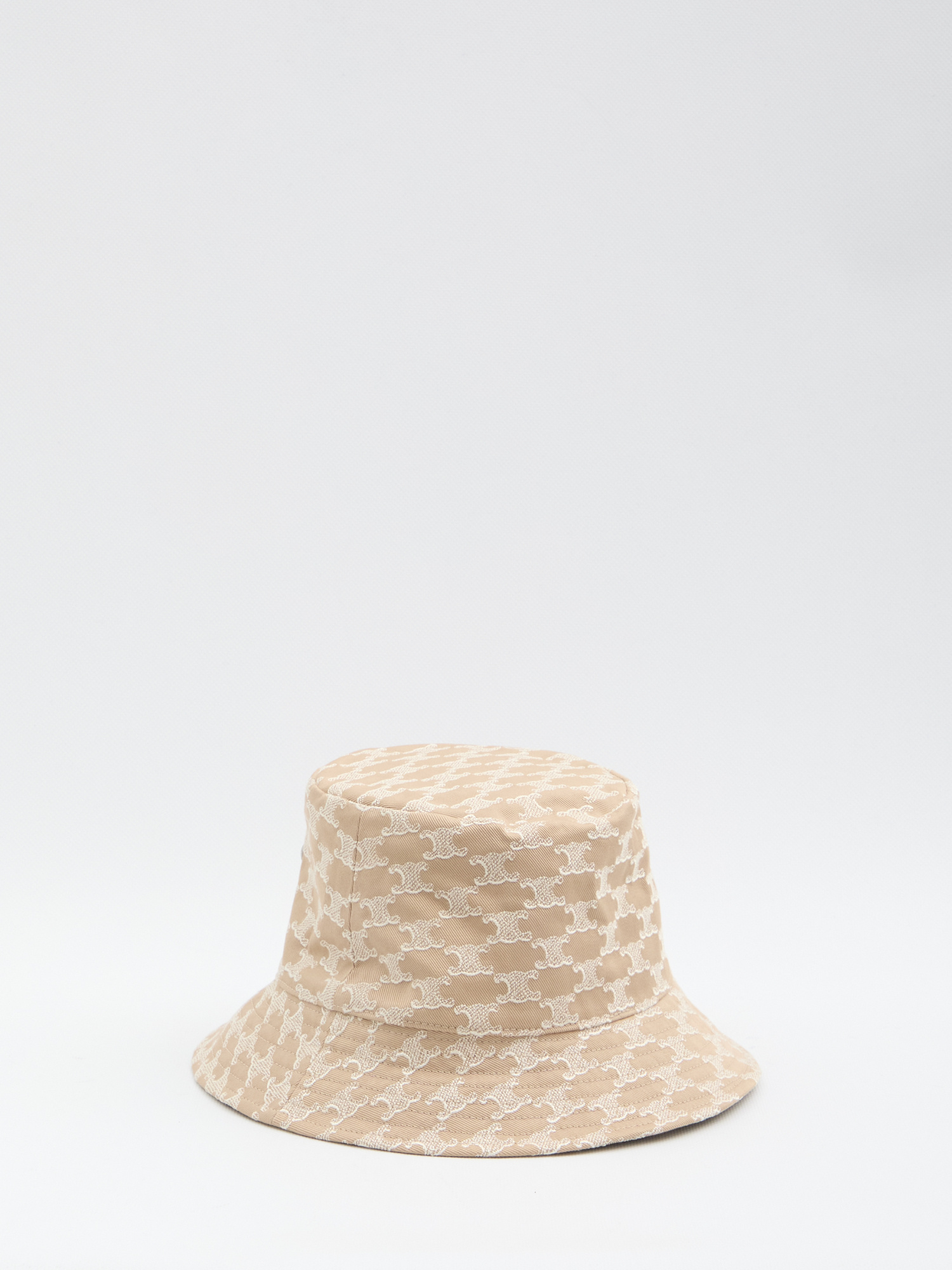 Celine Hat With Triomphe Monogram In Brown