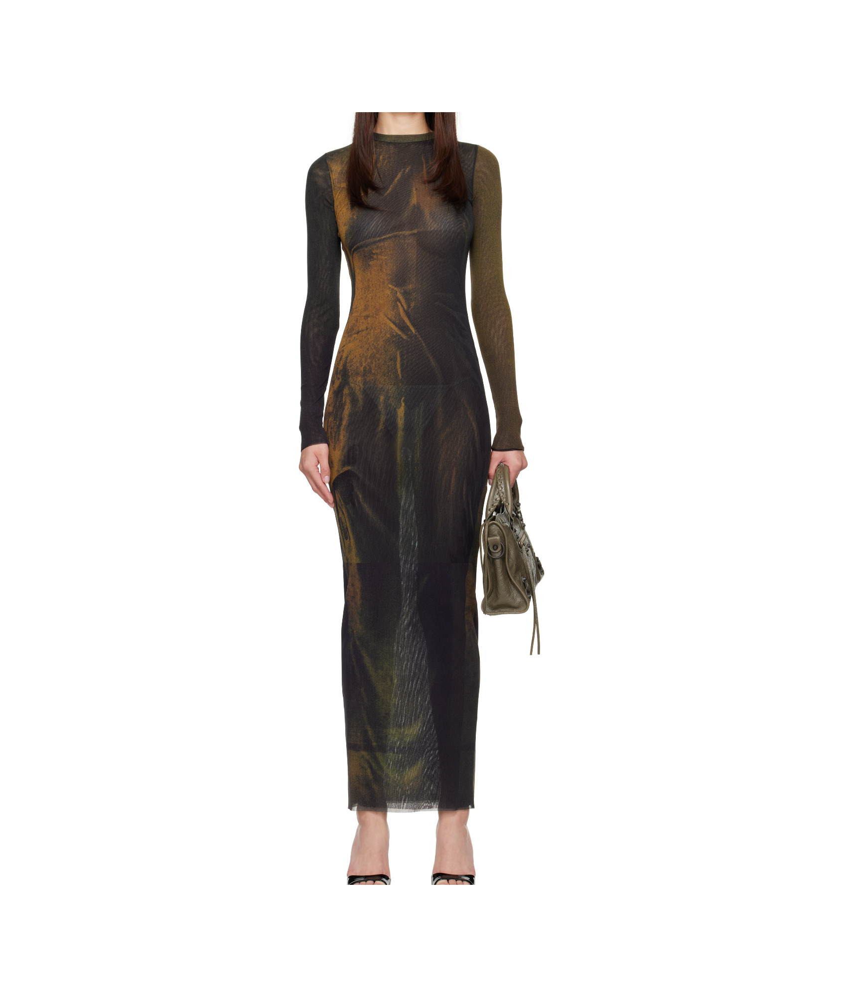 Jean Paul Gaultier Ssense Exclusive Green Printed Acid Water Maxi Dress In Multi