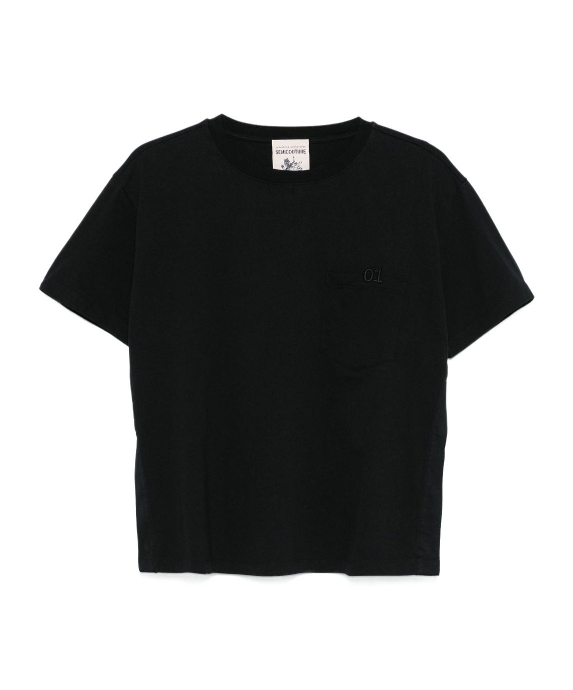 Shop Semicouture Embroidered T-shirt In Black