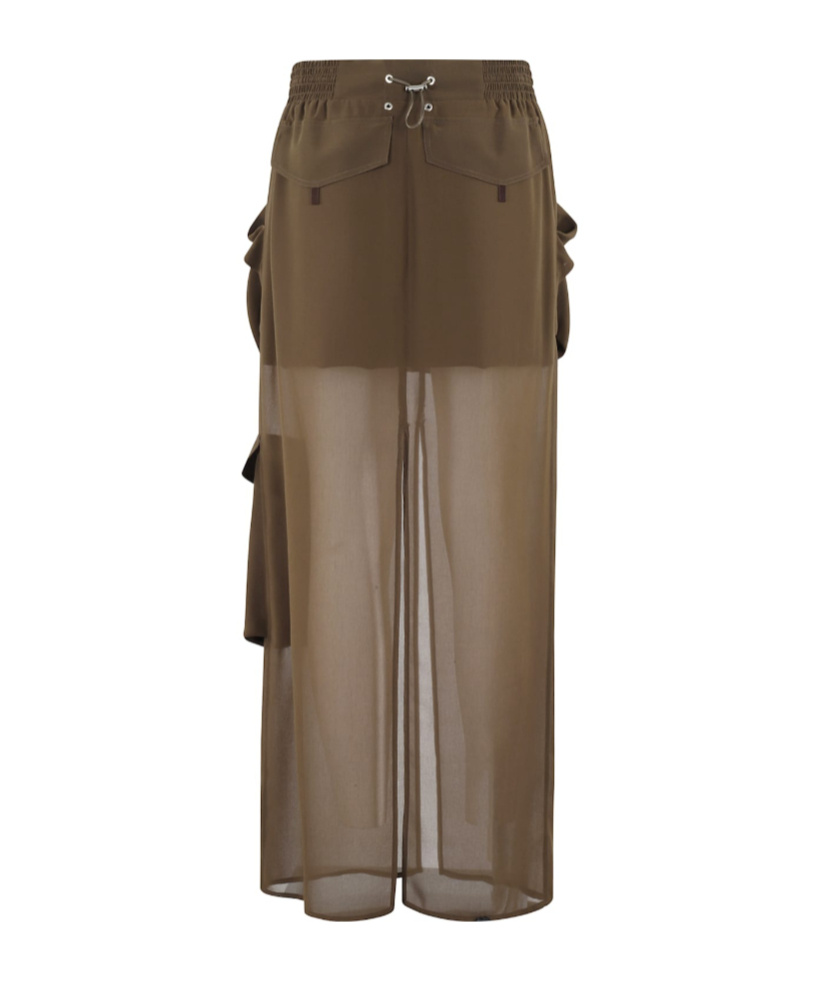 Pinko Invece No Skirt In Georgette In Brown