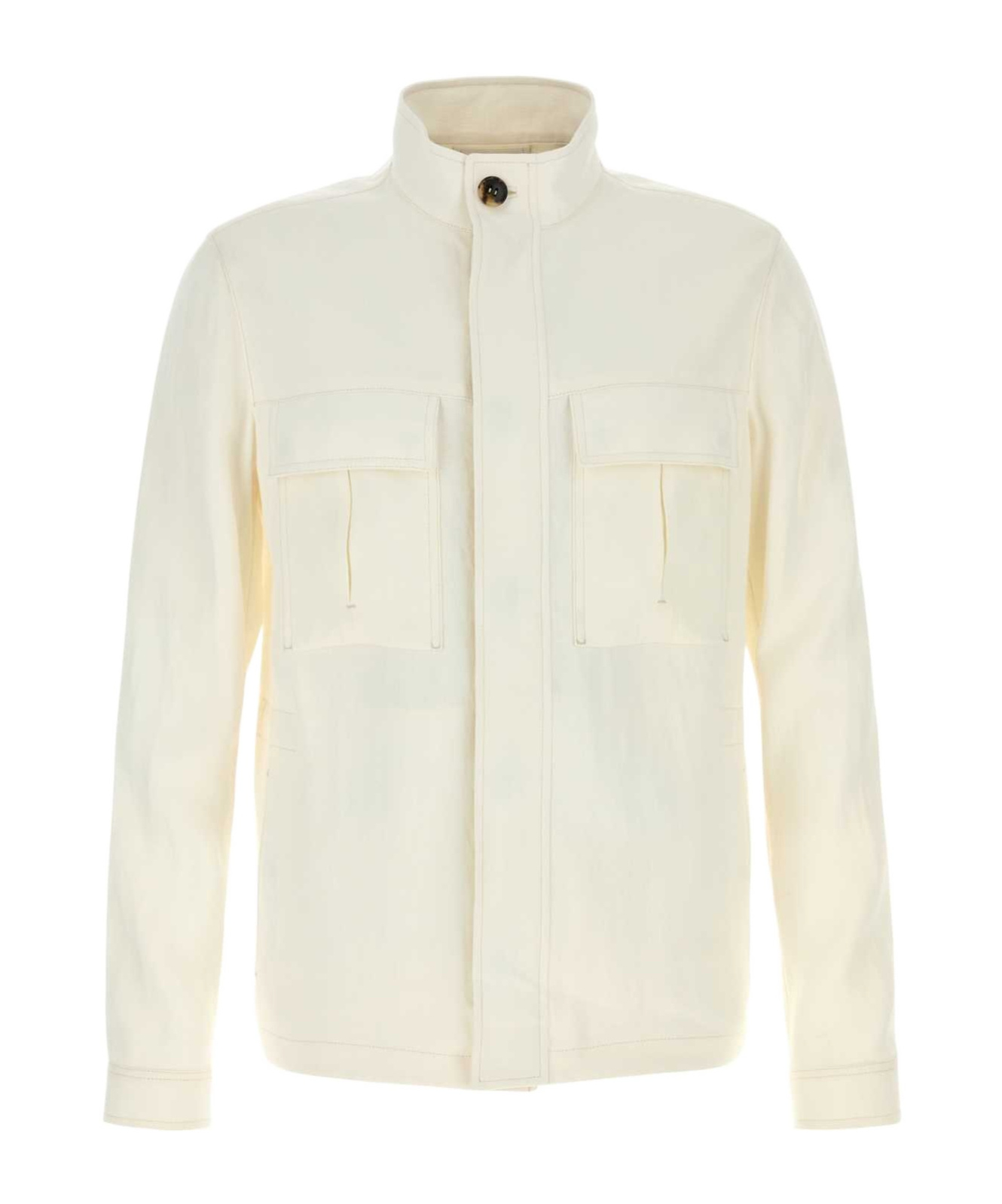 Shop Zegna Linen Jacket In White