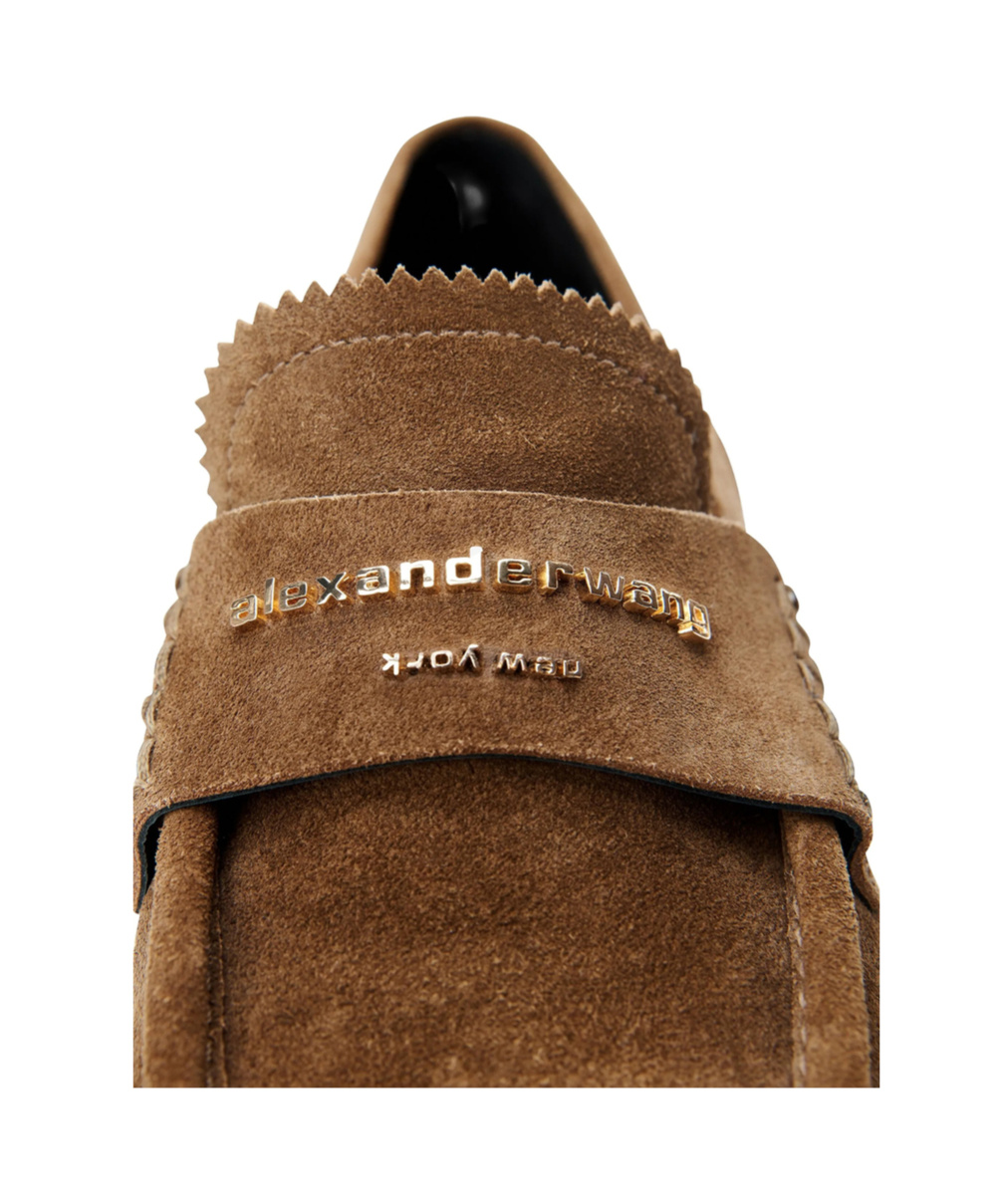 Alexander Wang Suede Carter Loafers In Brown