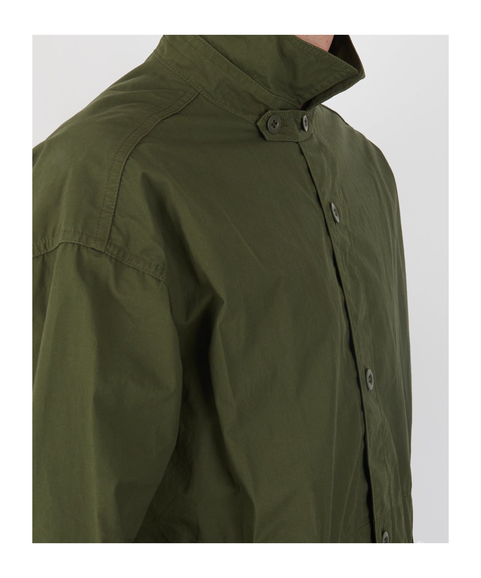 Comme Des Garçons Cotton Overshirt Army Green In Green