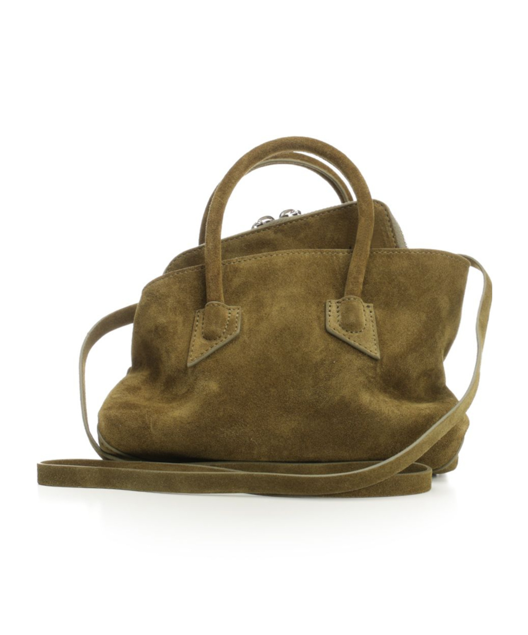 Attico La Passeggiata Mini Suede Handbags Green In Green
