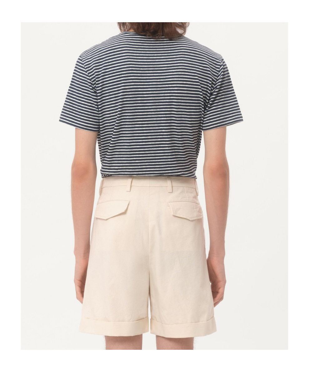 Valentino White Roundneck Striped T-shirt In Black