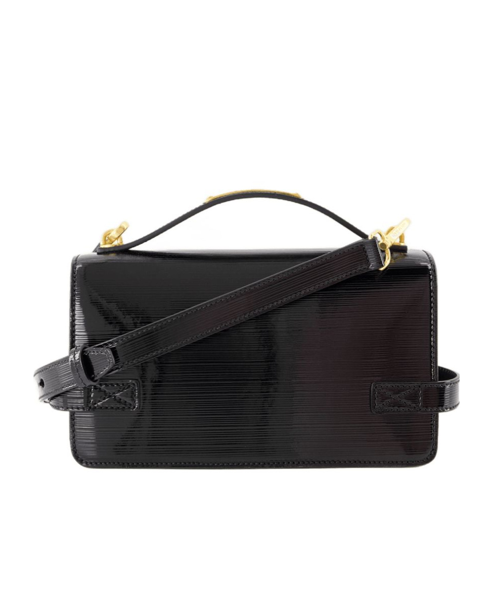 Balmain B-buzz 24 Leather Top Handle Bag In Black