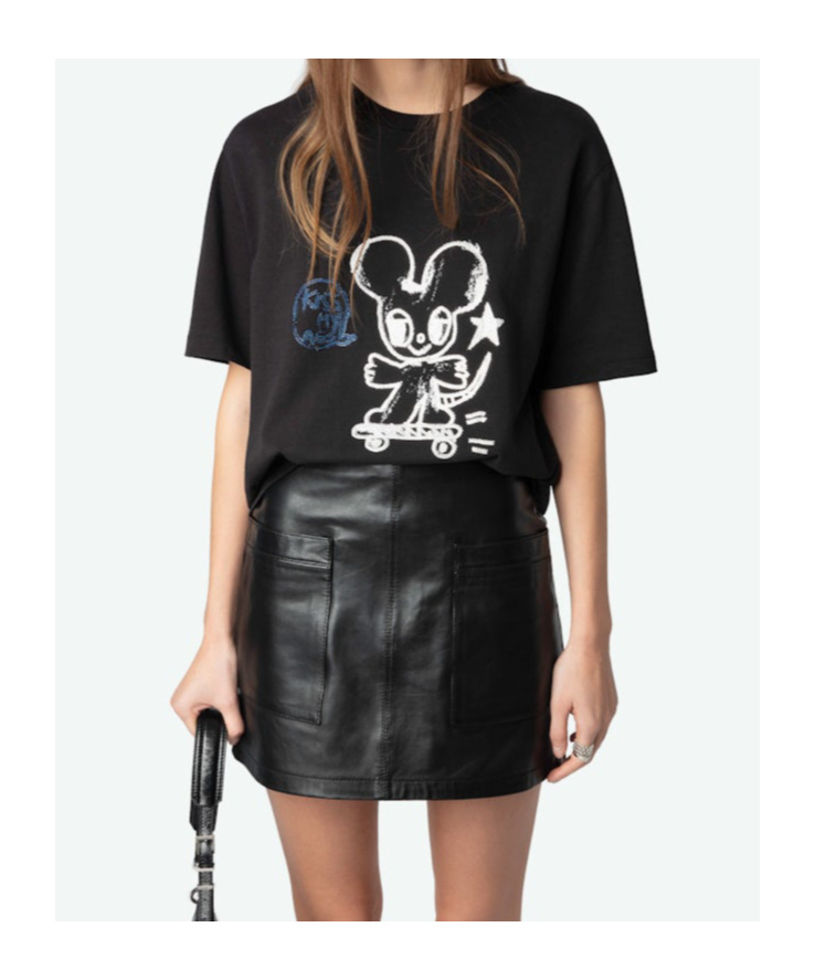 Zadig & Voltaire Edwin Happy Mouse T-shirt In Black