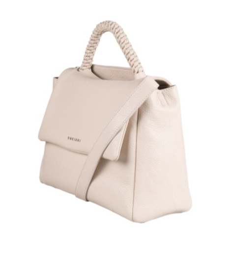 Shop Orciani Flip Shoulder Bag In Nude