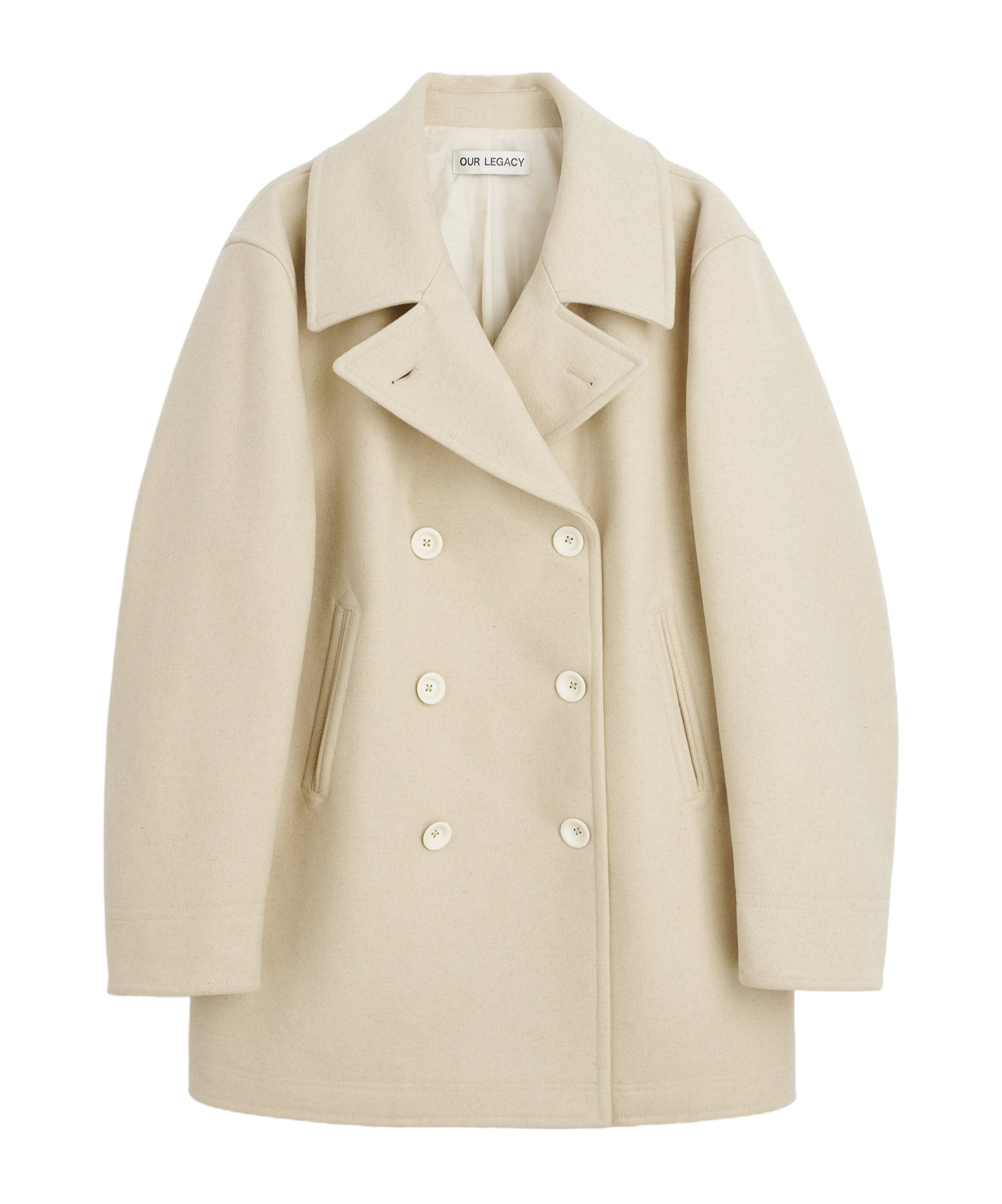 Shop Our Legacy Double-breasted Coat In Nude
