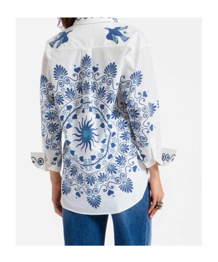 La Doublej La Double J Woman Shirt White Size M Cotton In Blue