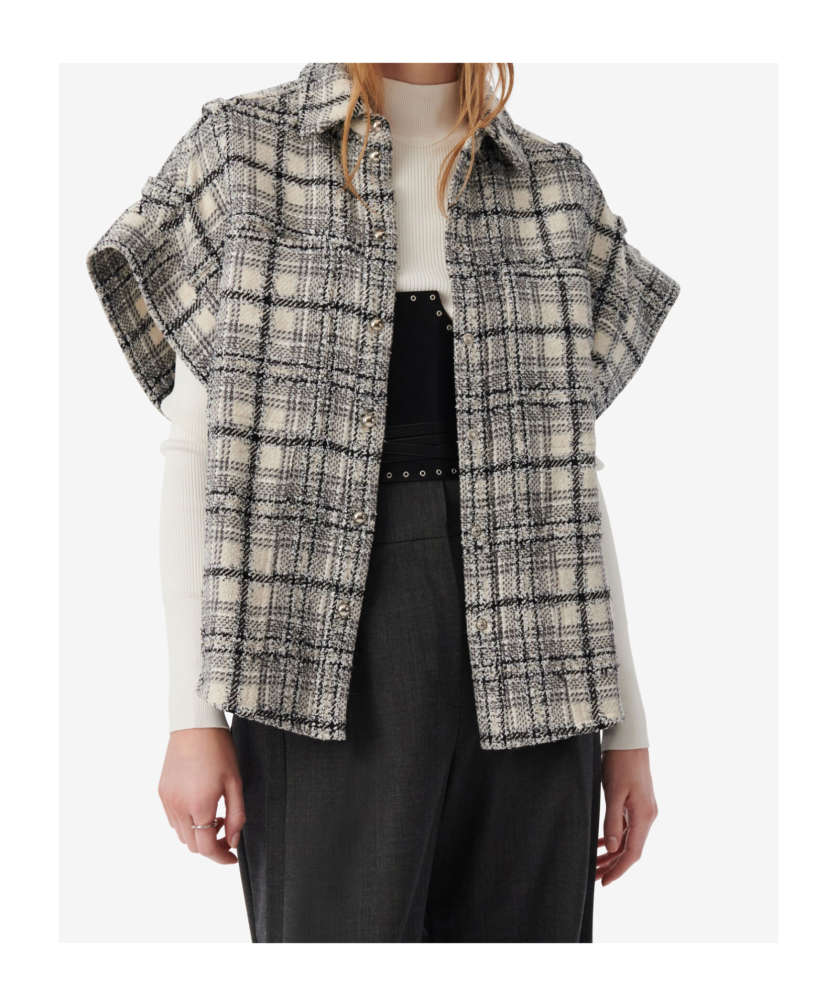 Iro Tweed Vest In Gray