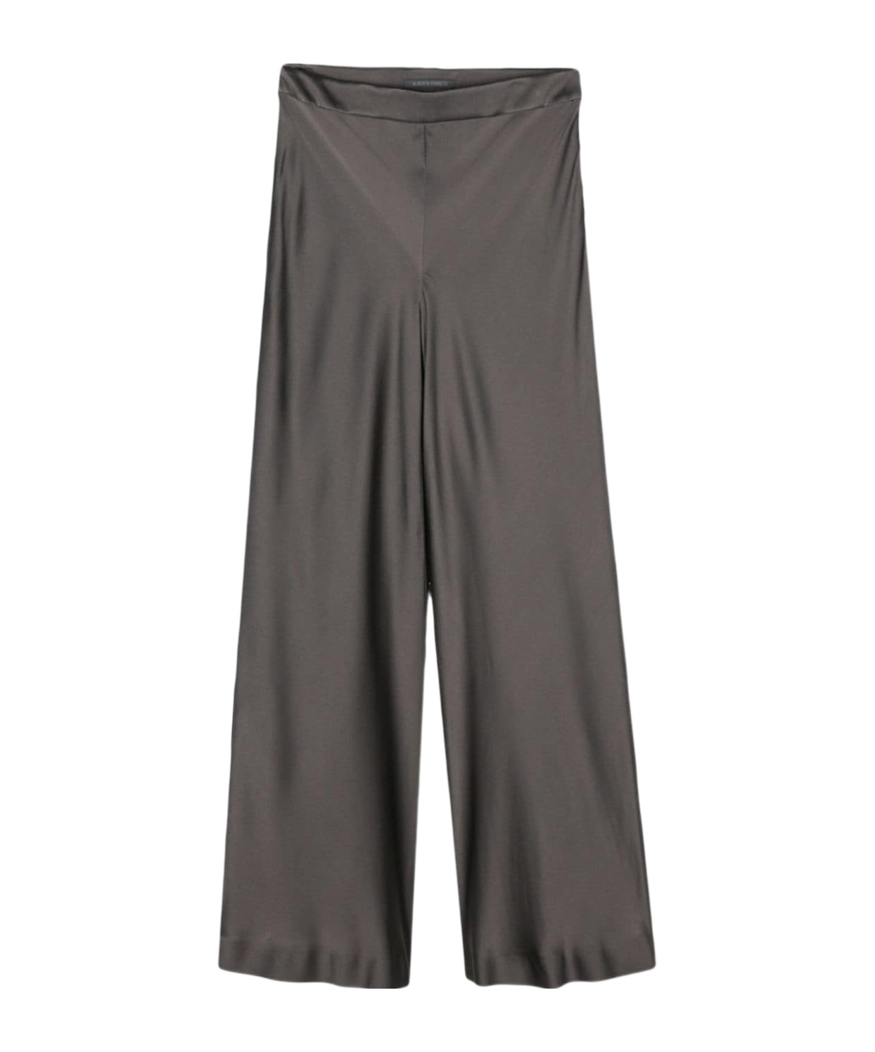 Alberta Ferretti Wide-leg Satin Trousers In Black