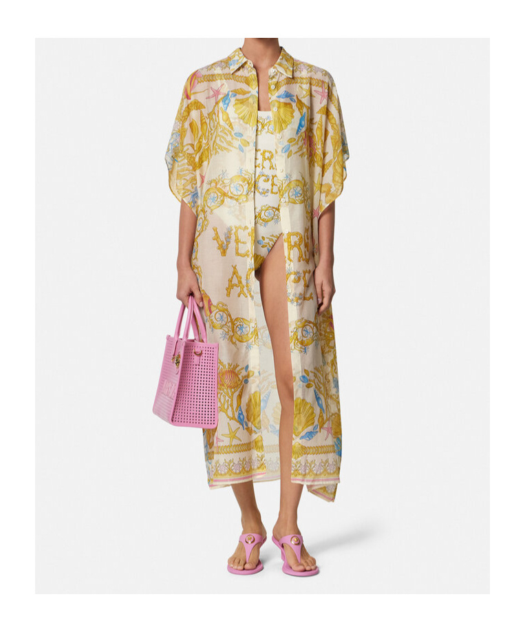 Versace Underwater Barocco Print Cover-up Dress