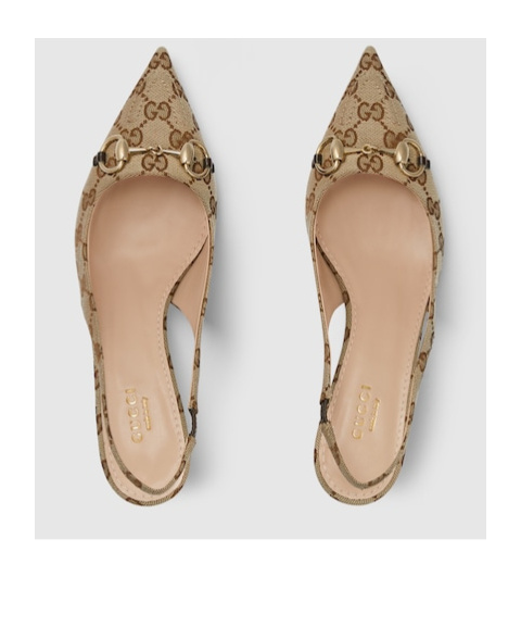 Gucci Damenpumps Mit Fersenriemchen Und Horsebit In Nude