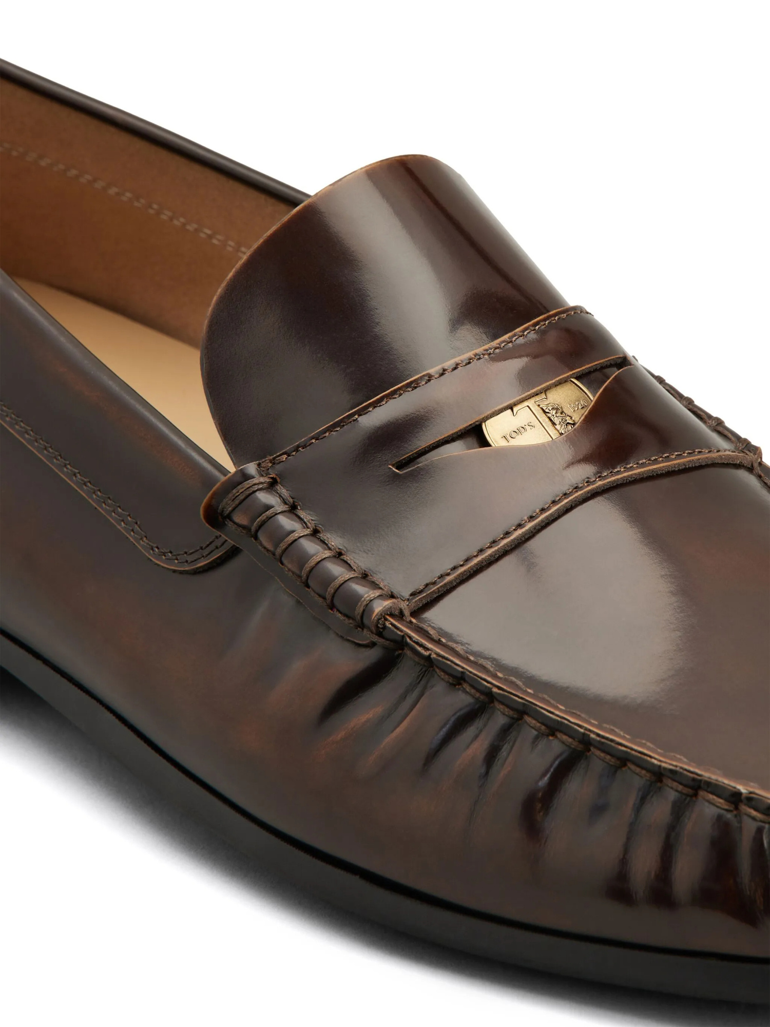 Tod's Round Head Loafer Shoes In Black