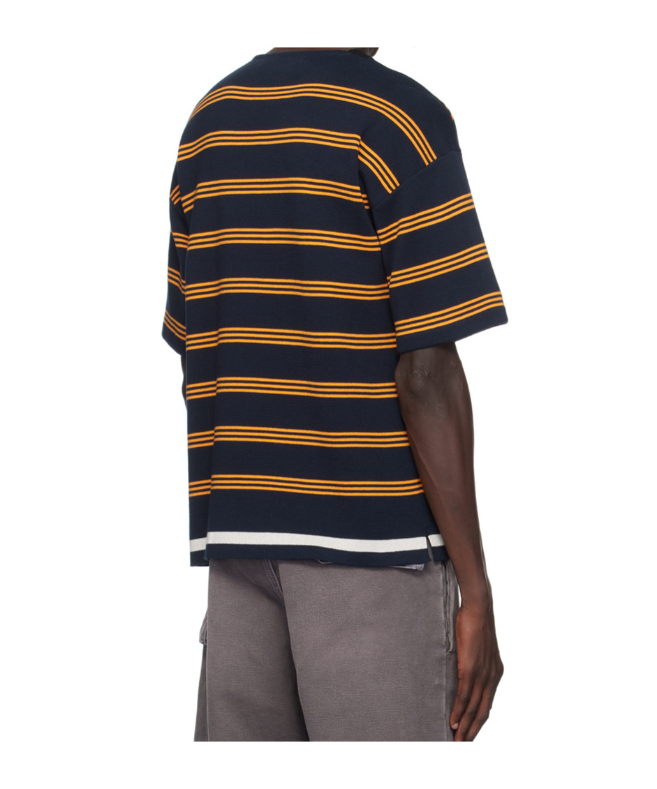 Marni Black Seaside Stripe T-shirt In Black