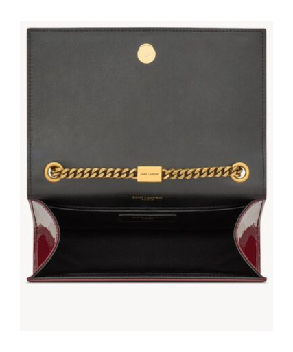 Saint Laurent Kate Logo Plaque Small Shoulder Bag In Red