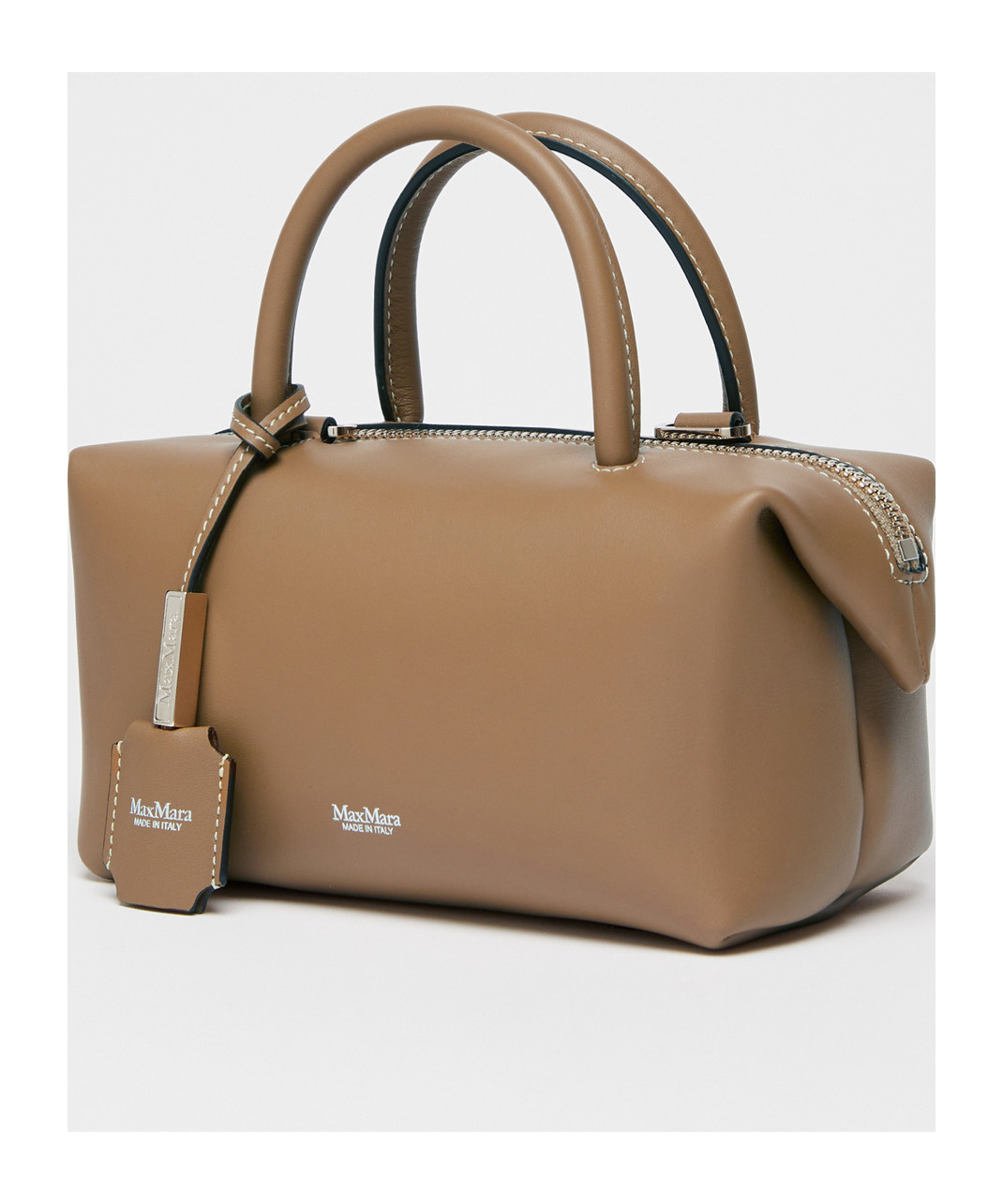 Max Mara Small Natural Leather Bowler Bag