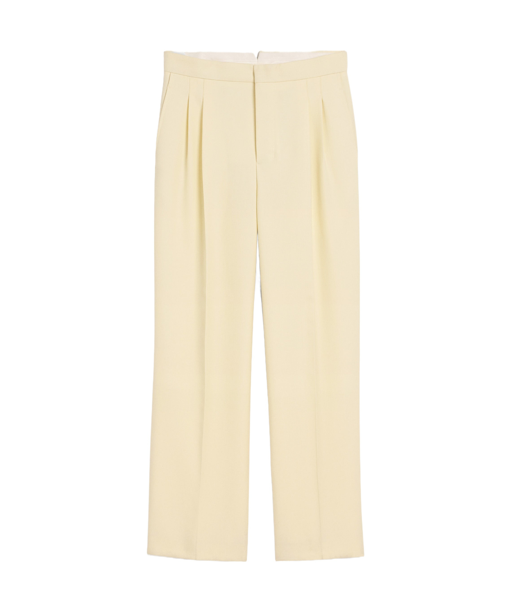 Ami Alexandre Mattiussi Yellow Wool Large Fit Trousers Yellow In Butter Color