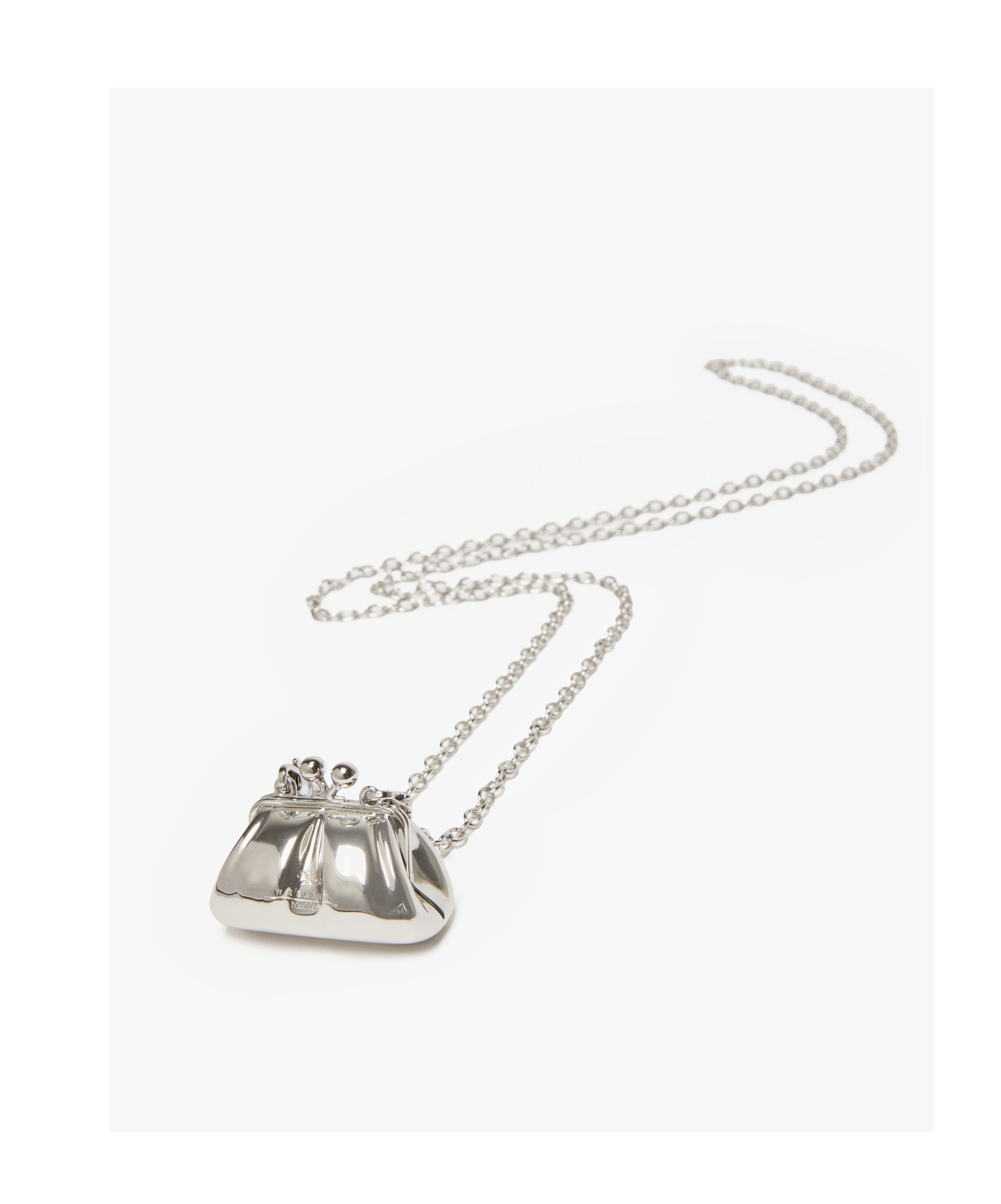 Weekend Max Mara Long Necklace With Large Pasticcino Bag Charm In White