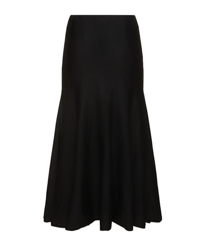 KHAITE KNITTED WOOL-BLENDED MID-LENGTH SKIRT