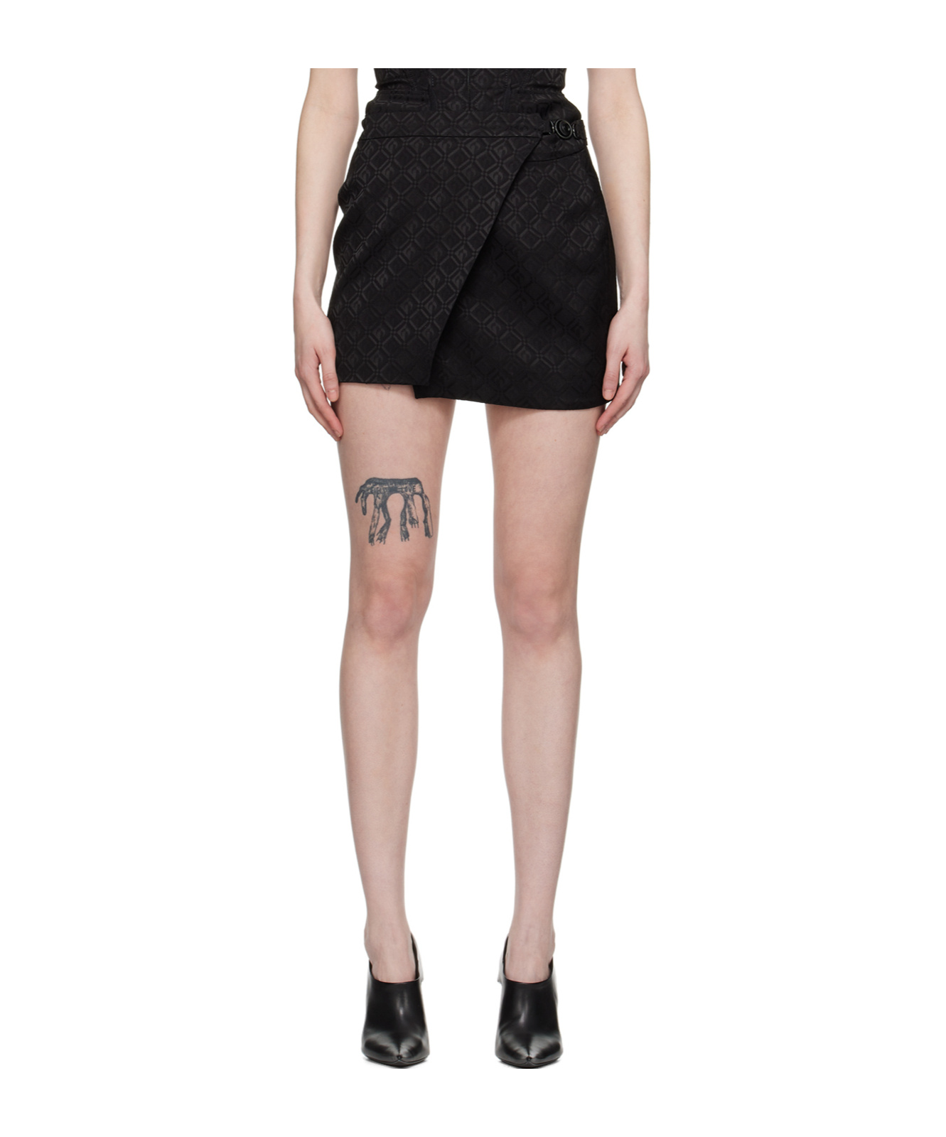 Marine Serre Diamond Miniature Skirt In Black