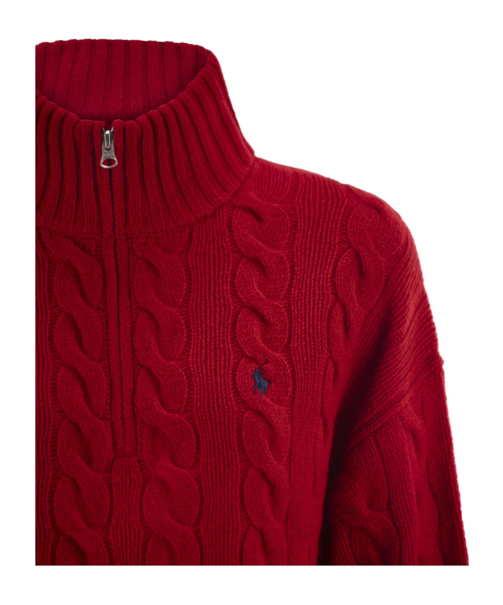 Polo Ralph Lauren Wool And Cashmere Cable Knit Jumper In Red