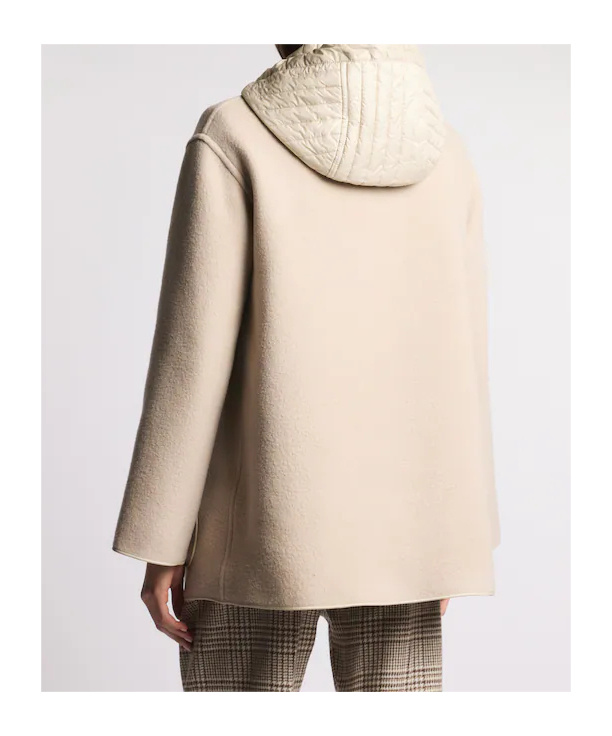 Fay Hooded Jacket With Drawstring And Pockets In Neutral