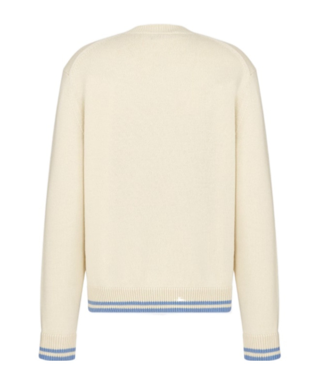 Dior Long-sleeved Wool Sweater In White