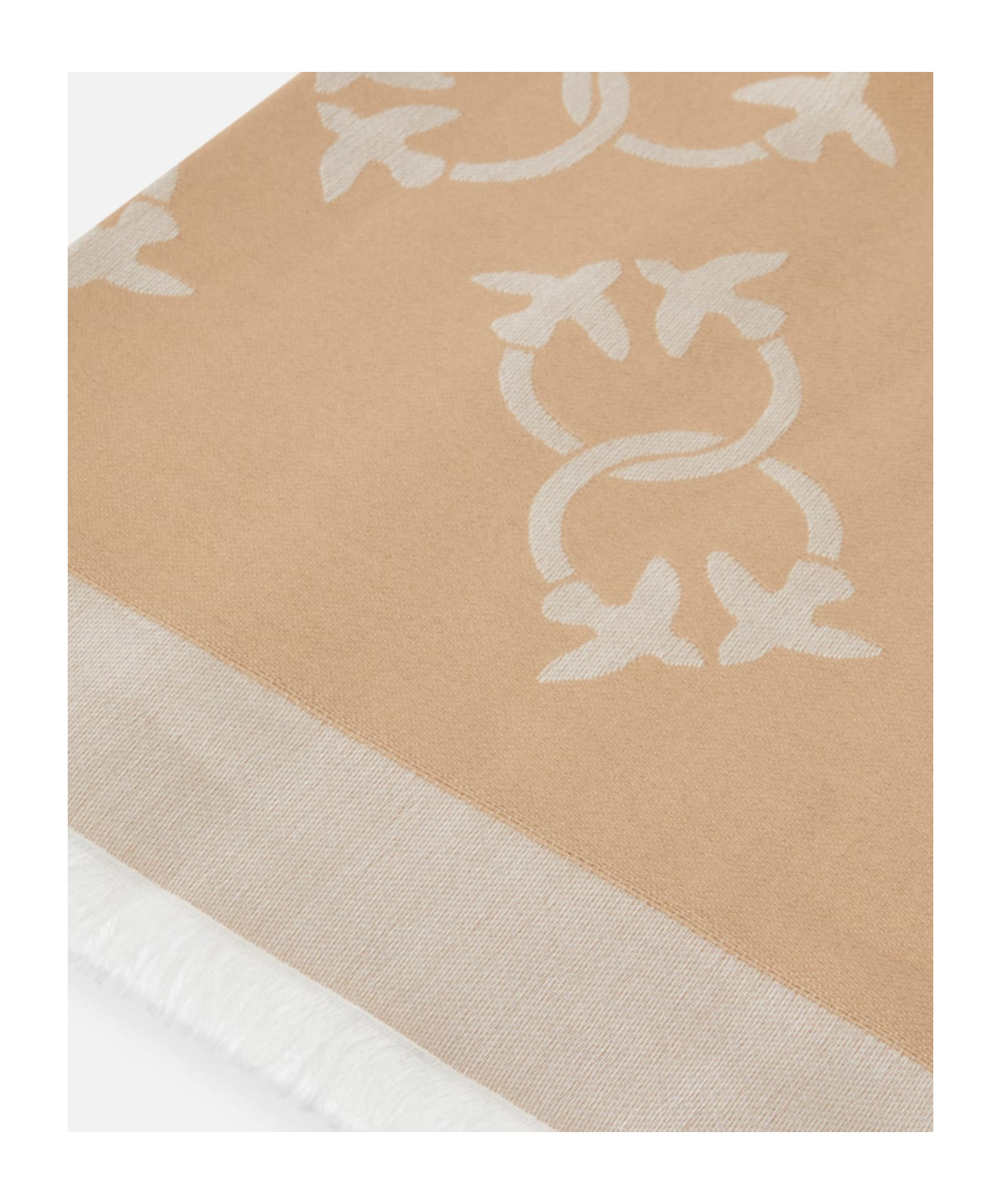 Pinko Acronis Love Birds-motif Scarf In Nude