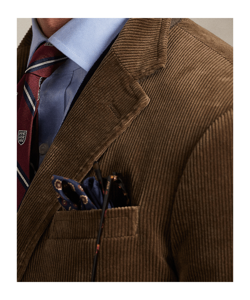 Polo Ralph Lauren Corduroy Single-breasted Blazer In Brown
