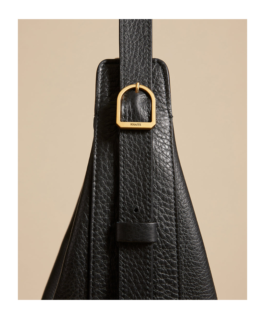 Khaite Augustina Grained Leather Hobo Bag In Black