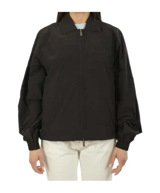 K-way Cropped Casual Jacket In Black