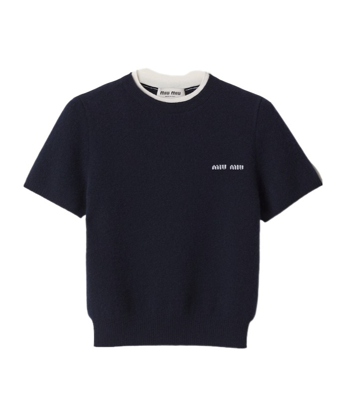 MIU MIU CASHMERE AND WOOL CREW-NECK SWEATER