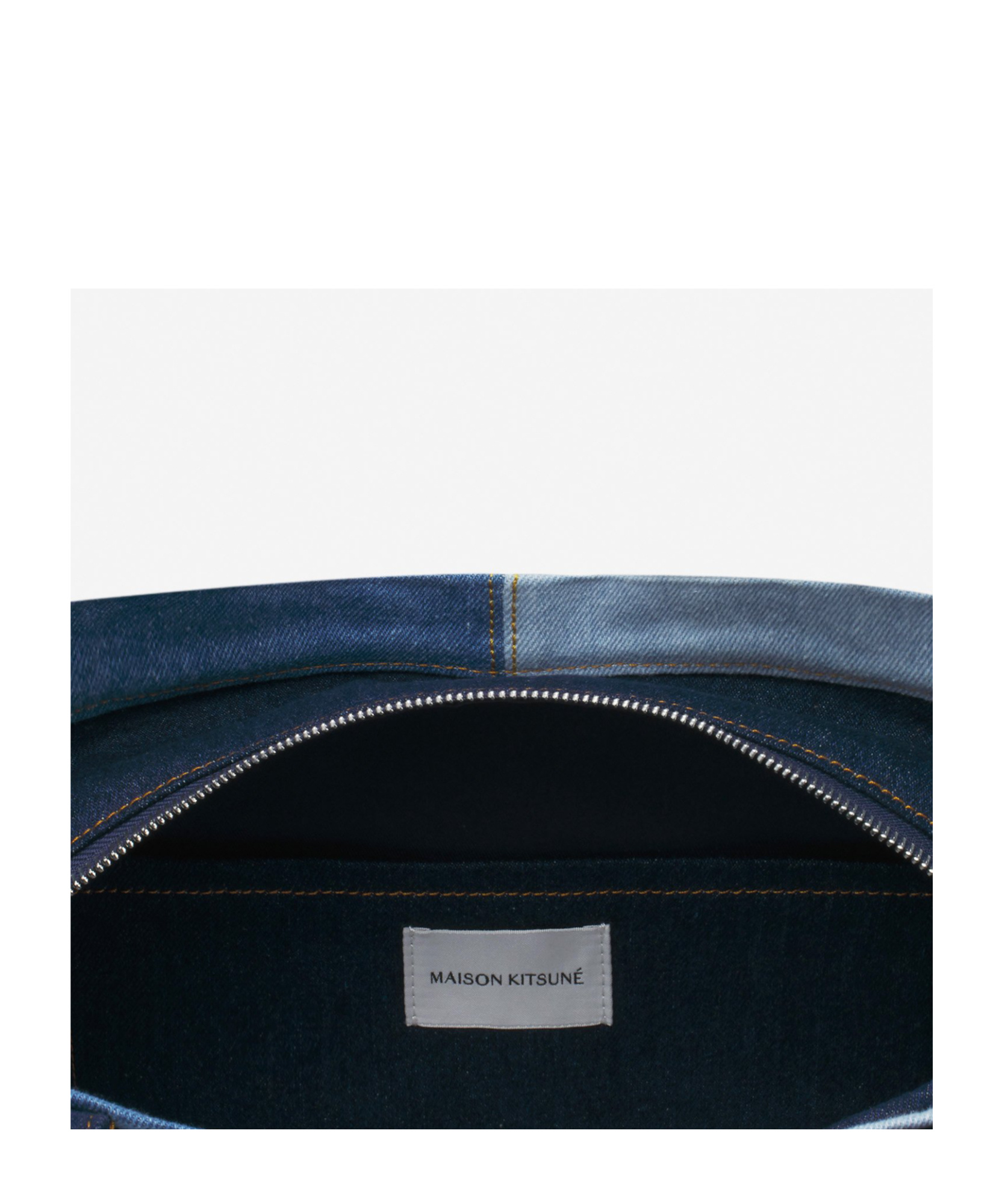 MAISON KITSUNÉ MAISON KITSUNÉ LOGO EMBROIDERED PANELLED TOTE BAG