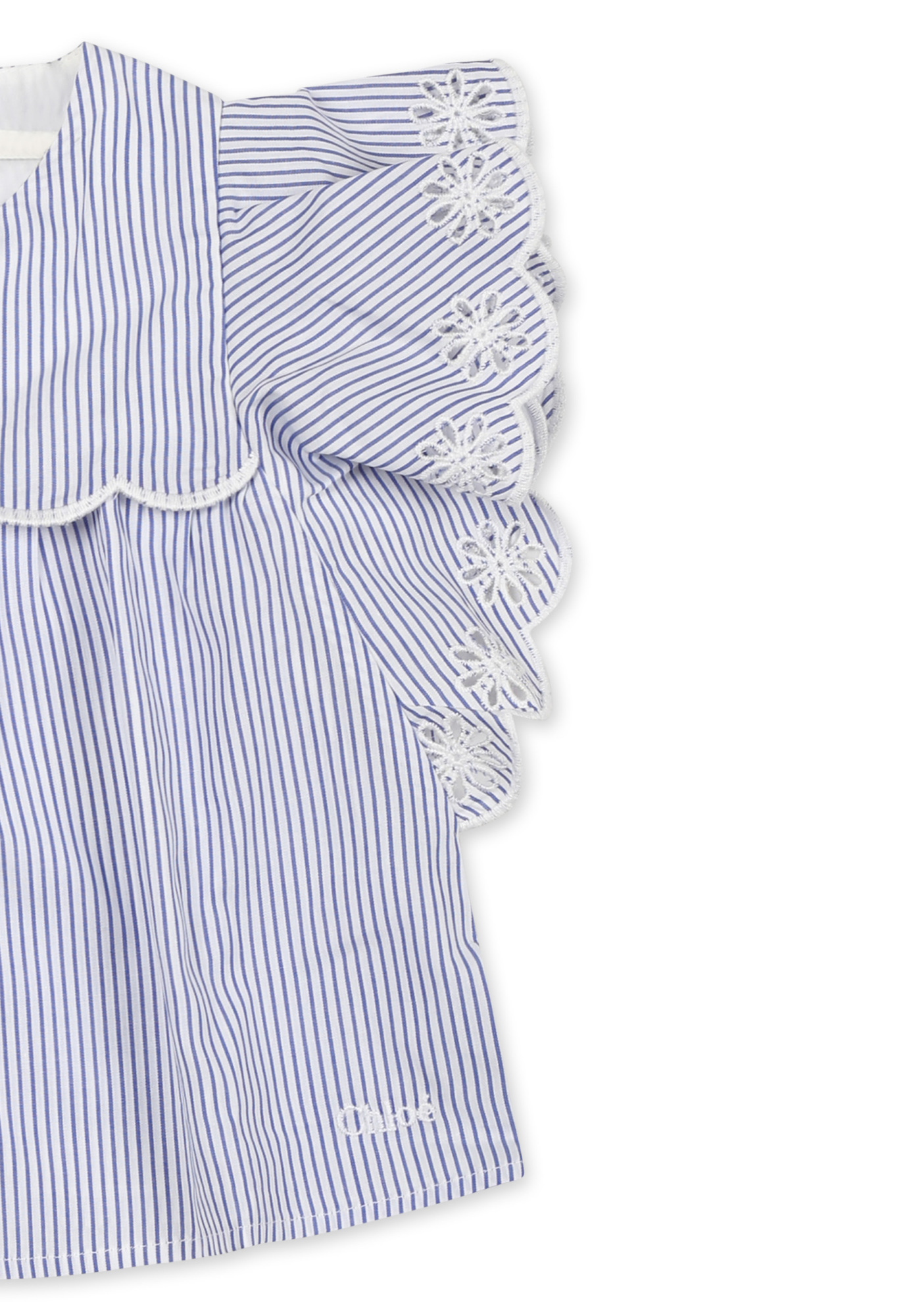 Chloé Striped Ruffled Blouse In White