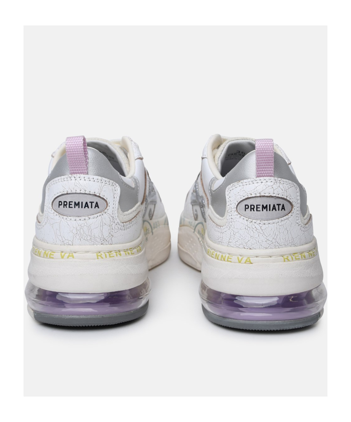 Premiata Draked' White Leather Sneakers In Nude