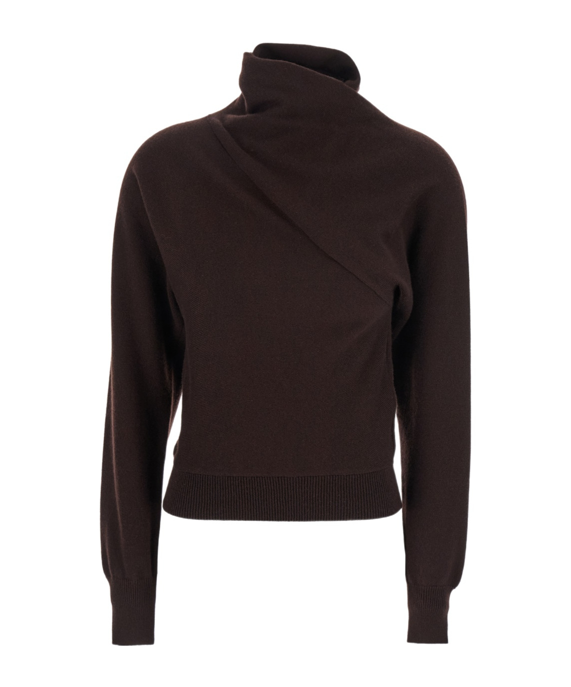 Tom Ford Brown Sweater With High Neck In Cashmere And Cotton Blend Woman In Brown