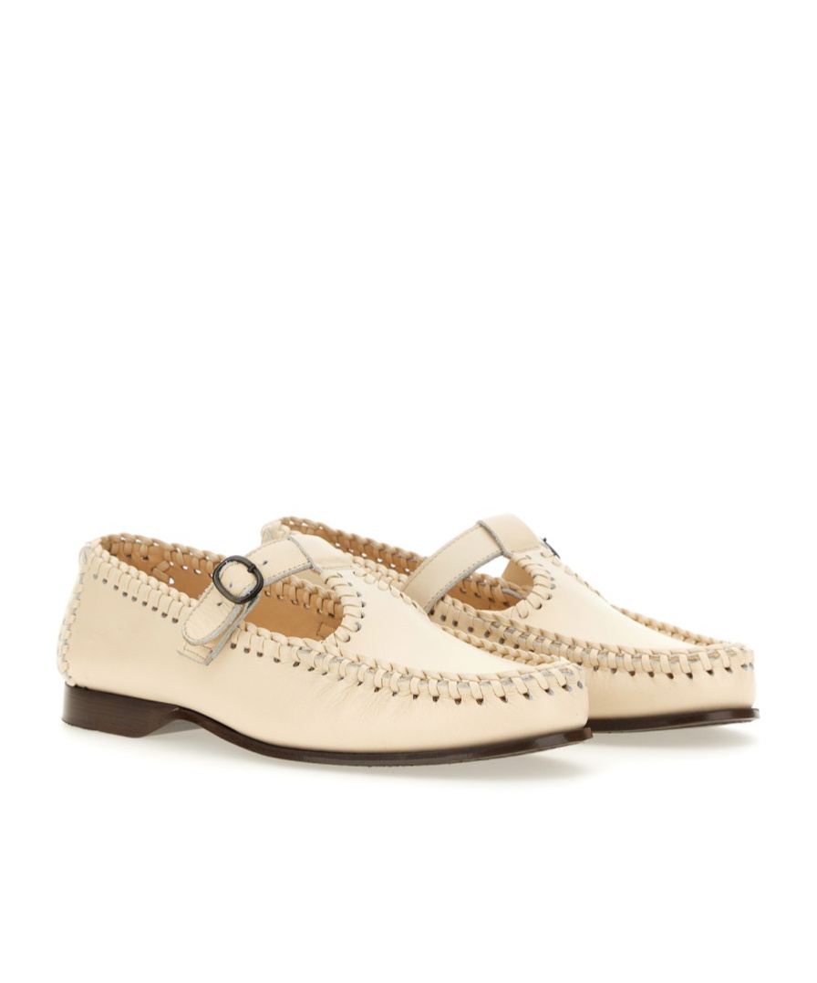 Hereu Buckle Detail Loafers In Neutral