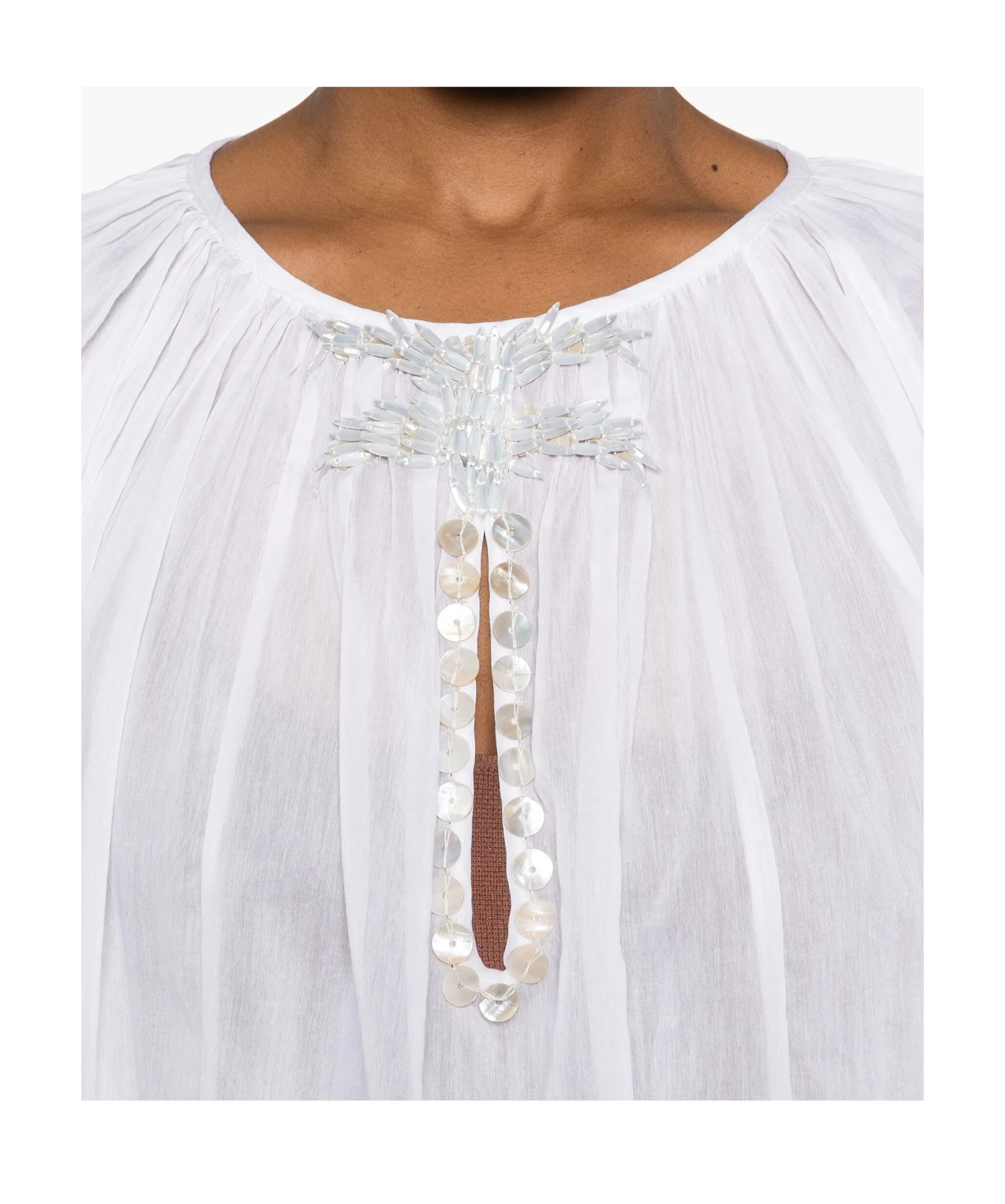 FORTE FORTE PEARL DECORATIVE BOHEMIAN SHIRT