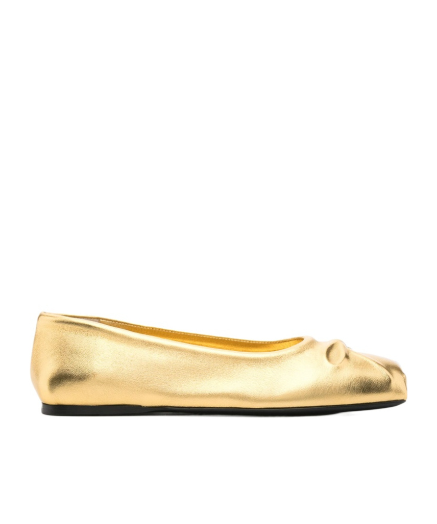 Marni Bow-detail Ballet Flats In Nude