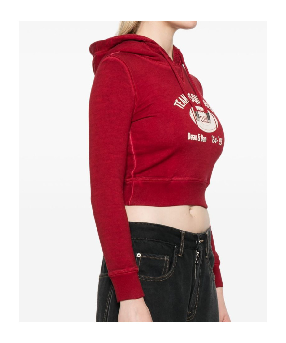 Dsquared2 Cropped Hoodie In Red