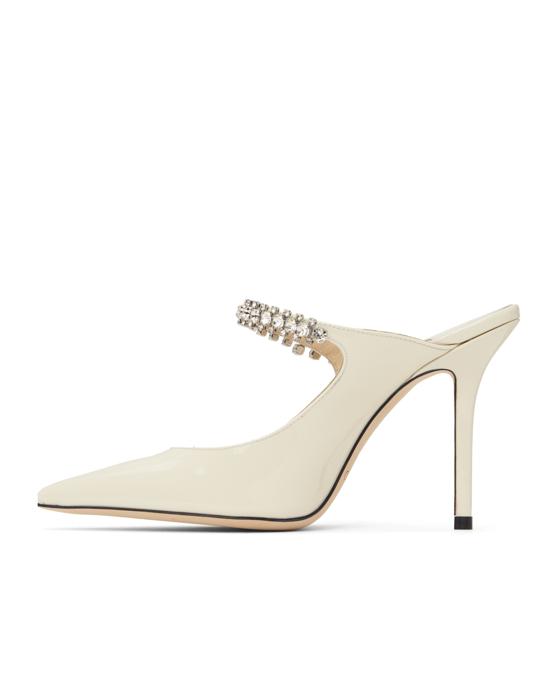 Jimmy Choo Lizard-embossed Leather Bing Mules Women In White