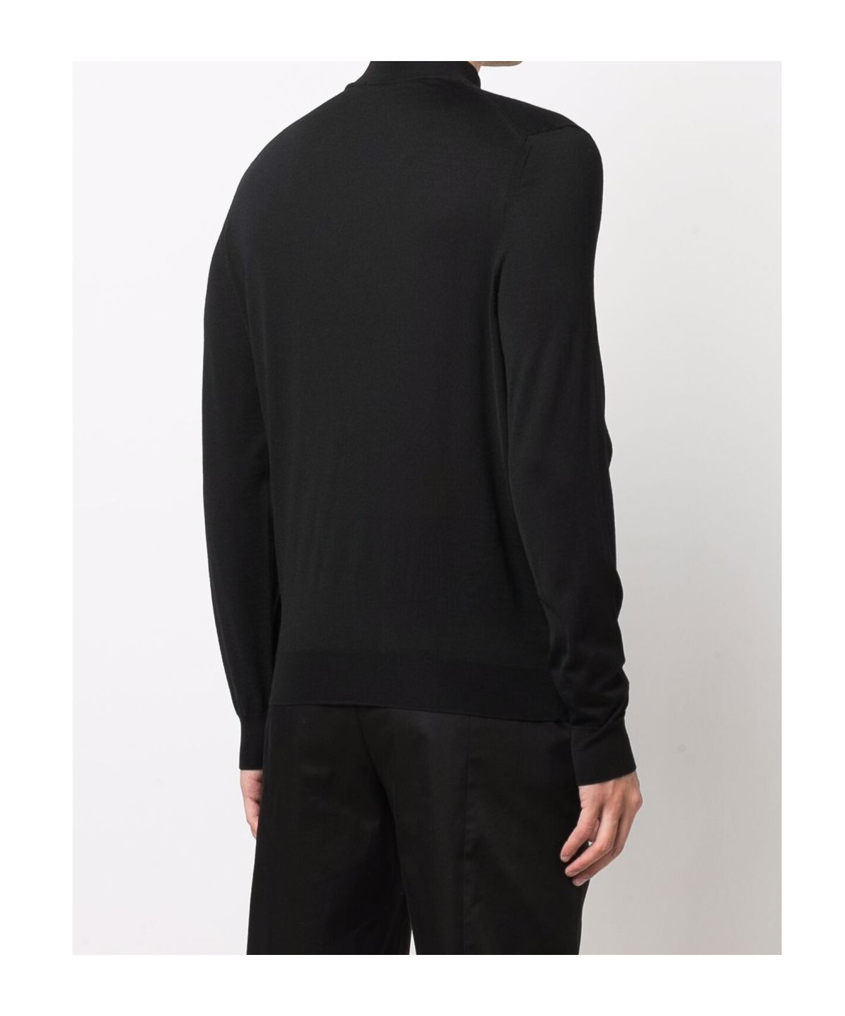 Drumohr High Neck Merino Wool Sweater In Black