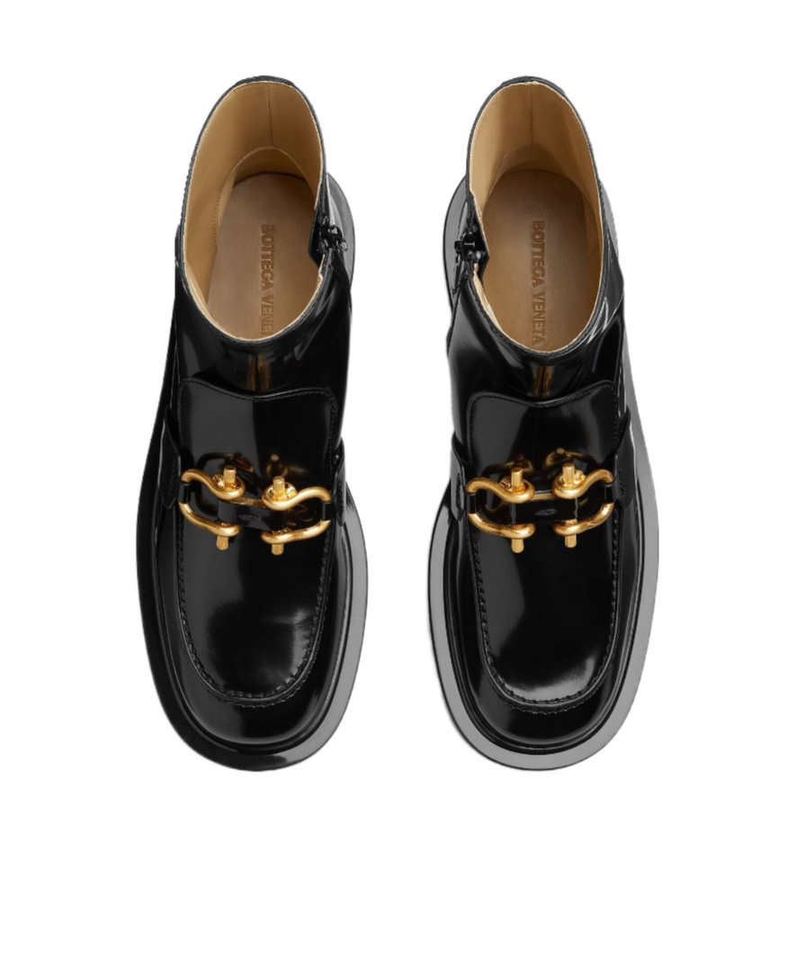 Shop Bottega Veneta Patent Leather Ankle Boots In Black