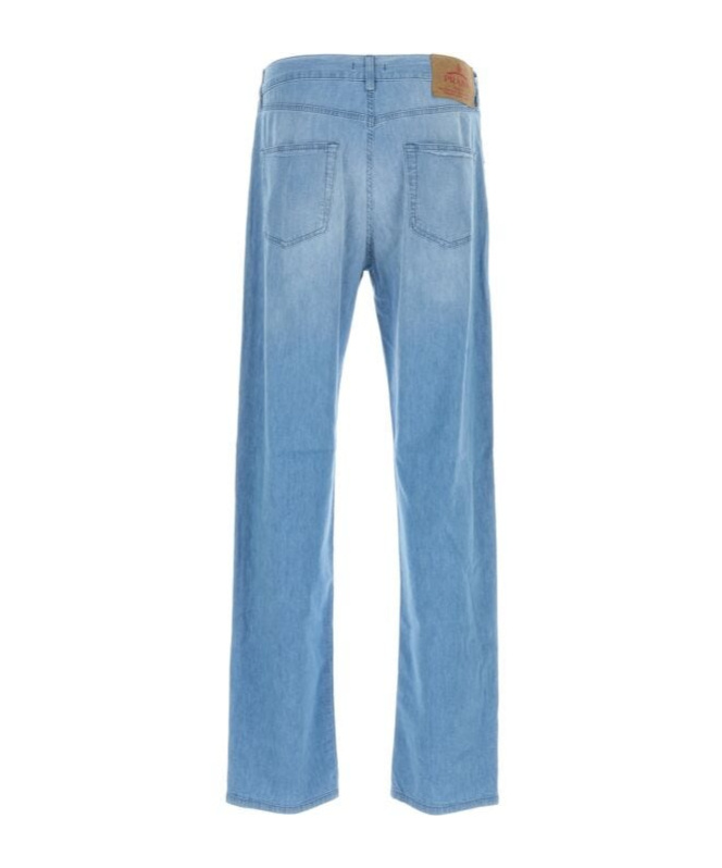 Prada Denim Jeans With Belt Loops And Straight Leg In Blue