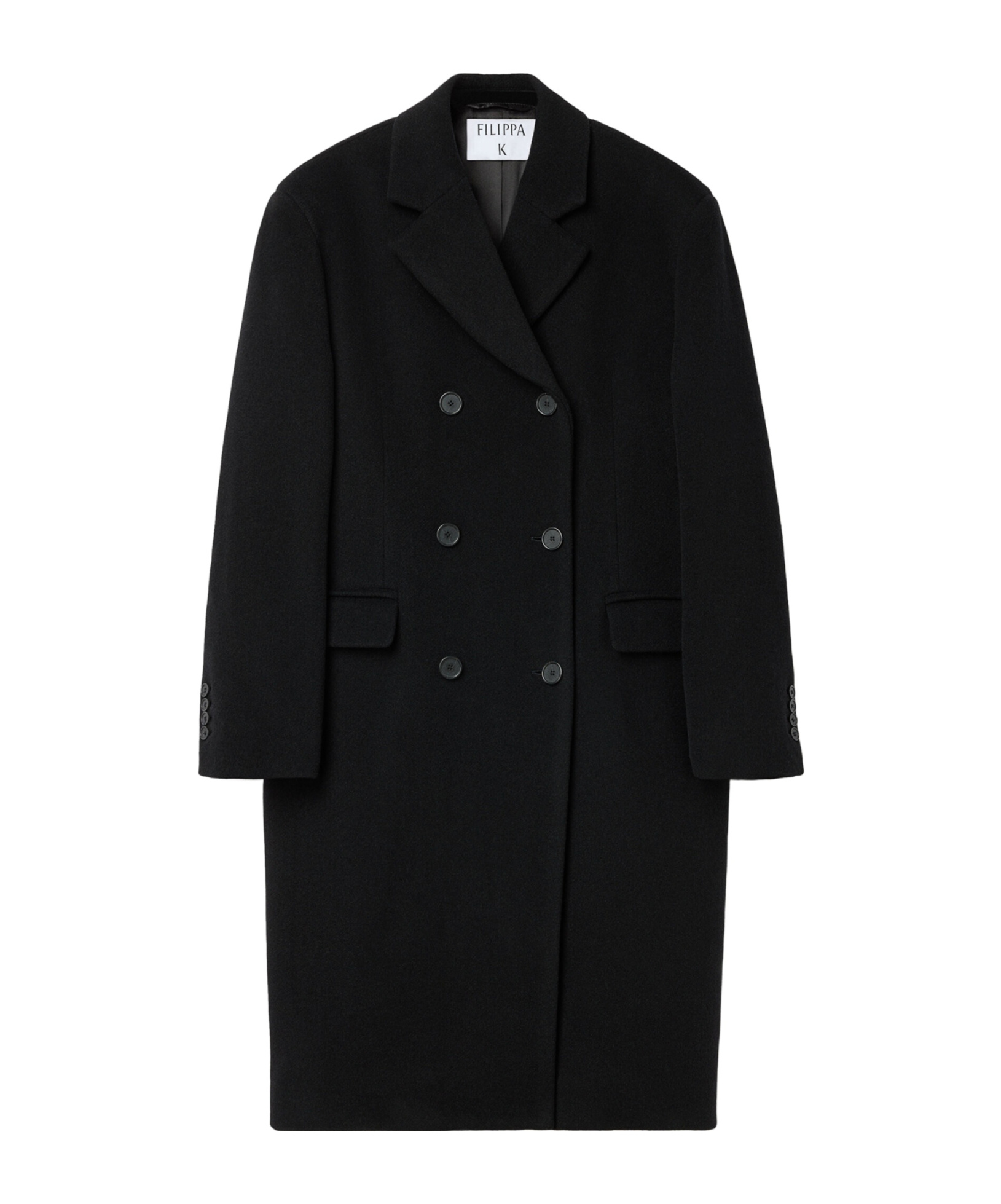 Filippa K Double Breasted Coat In Black